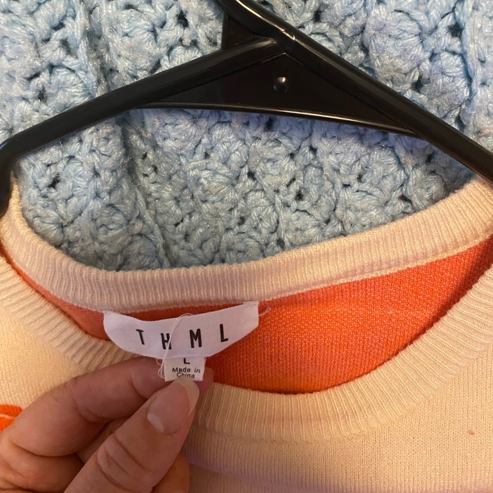 THML Beige Sweater with Red and Pink Floral Design - Picture 2 of 3